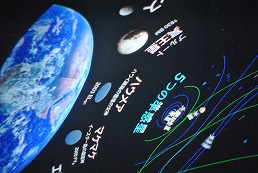 岡谷南高校 図書館プラネタリウムで映し出された宇宙や惑星の映像