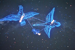 岡谷南高校 図書館プラネタリウムで投影された星座の映像