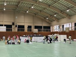 岡谷南高校 長野県総合防災訓練 in 岡谷市 避難所設営中
