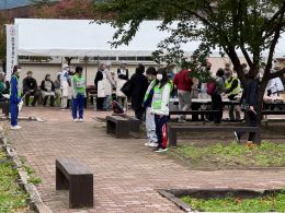 岡谷南高校 長野県総合防災訓練 in 岡谷市 生徒が訓練をしている様子