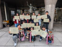 岡谷南高校 放送部　新人放送コンテスト出場 受賞式後 集合写真